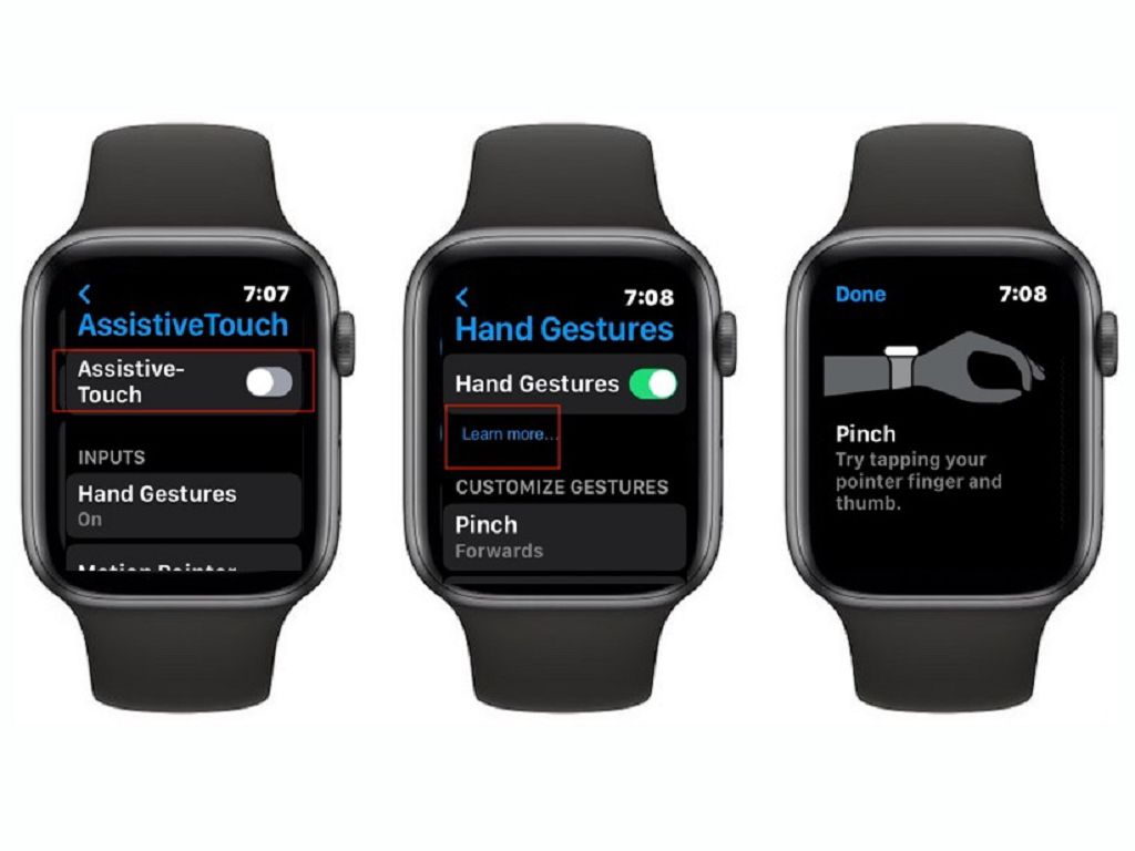 Learn hand gestures on apple watch